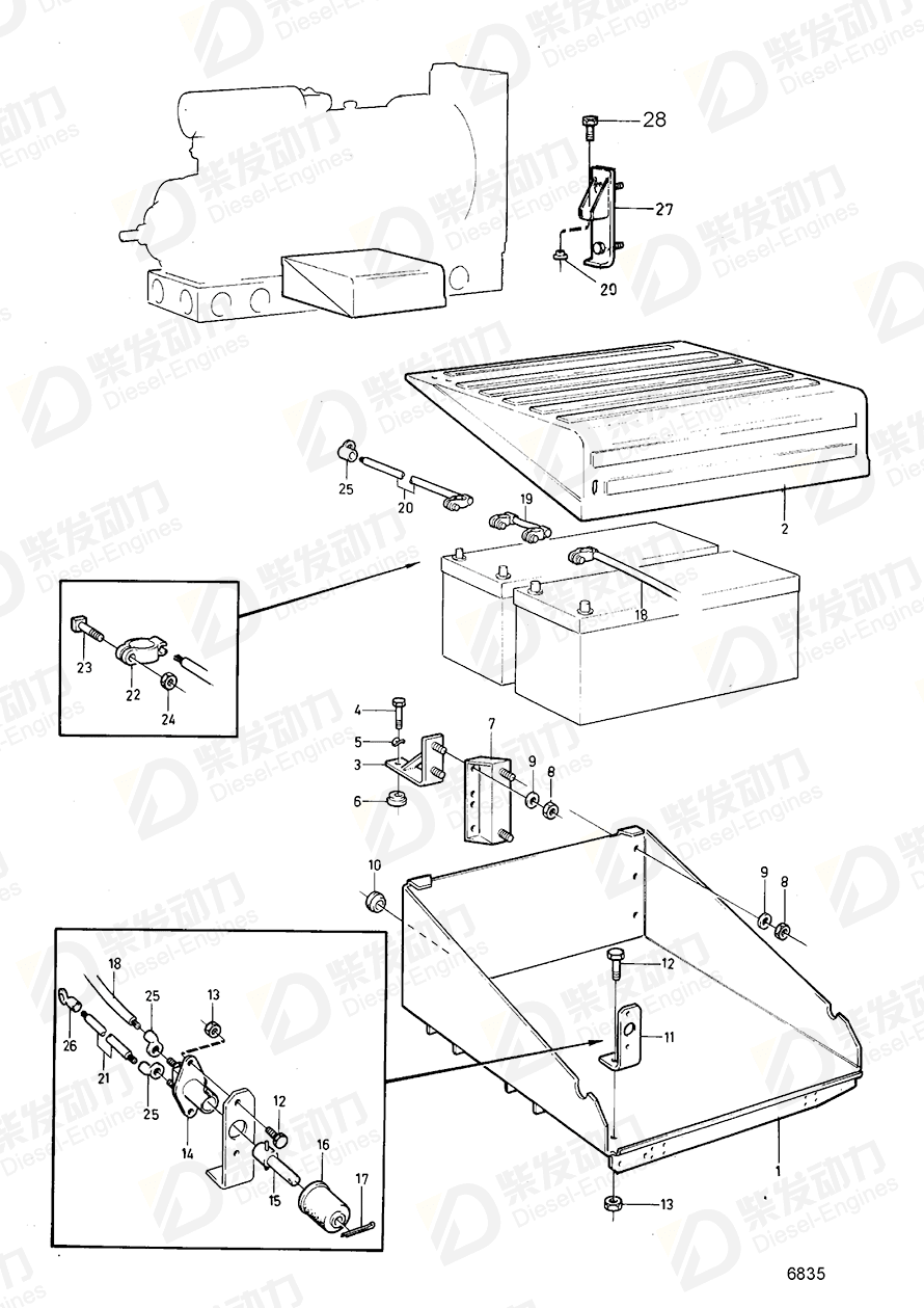 volvo penta Bracket 846310 Drawing